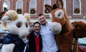 Patriots legend Rob Gronkowski helps USAA gift two veterans vehicles ahead of 124th Army-Navy Game