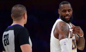 LeBron James complains over no foul call as he's left with bloody scratch marks: 'I give up man'