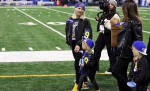 Matthew Stafford's wife doubles down on claim Lions fans booed her children with video of 'our experience'