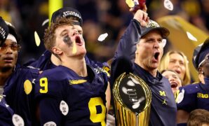 Jim Harbaugh predicts JJ McCarthy will be first quarterback taken in NFL Draft