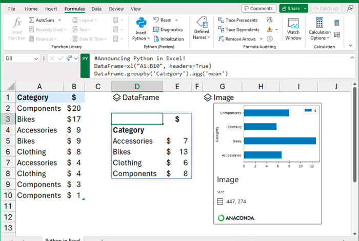 Microsoft introduces python excel