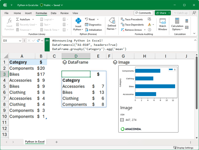 Microsoft introduces python excel