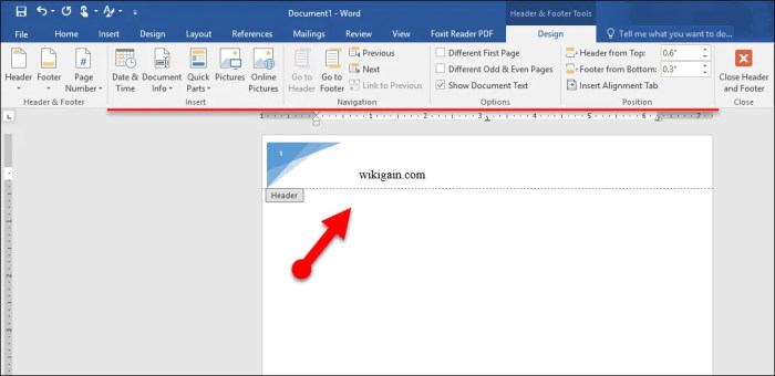 Accommodate different headers and footers in a word document