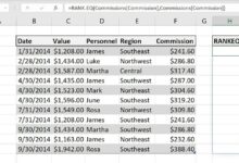 Calculate conditional rank excel