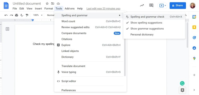 How well does google docs spelling and grammar check work