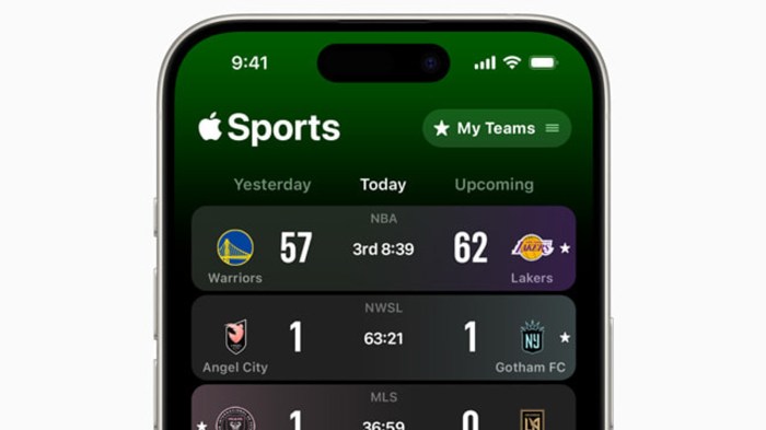 The apple sports app will soon offer real time updates via live activities on iphones running ios 18