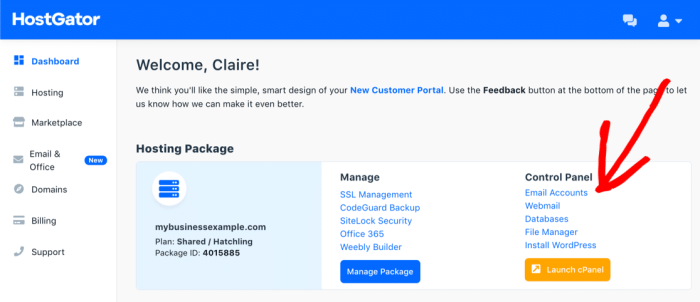 Free business email address