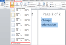 Change page orientation microsoft word