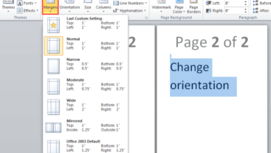 Change page orientation microsoft word