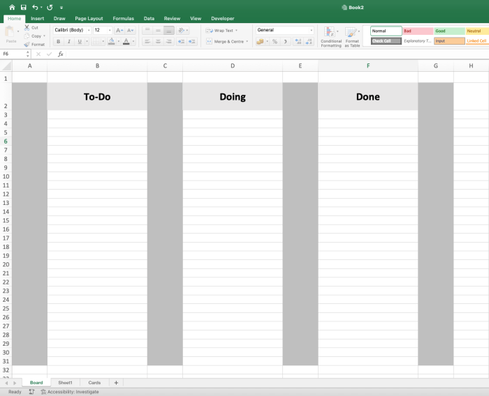 Create kanban board taskade