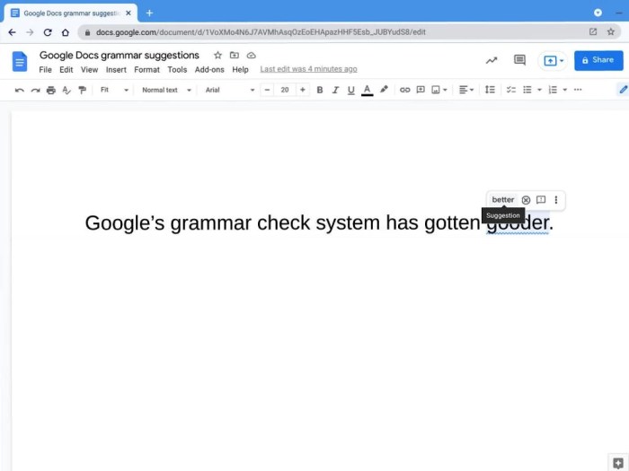 How well does google docs spelling and grammar check work