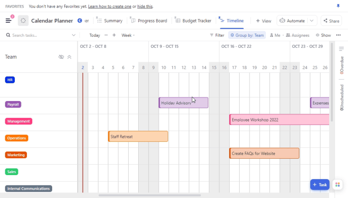 Google calendar project management