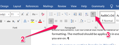 Understand how section breaks control formatting in word