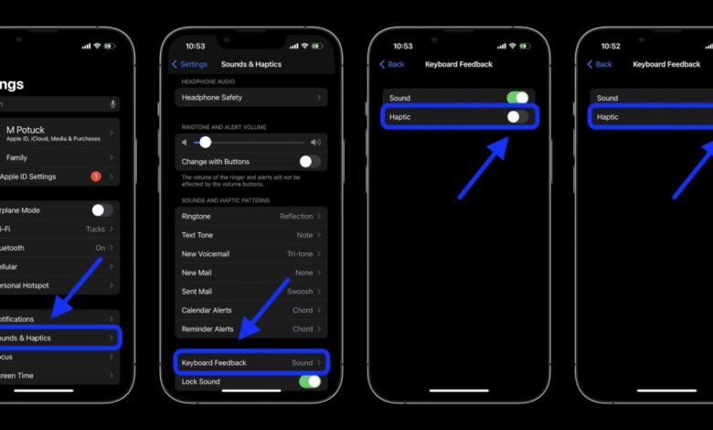 Enable iphone haptic keyboard