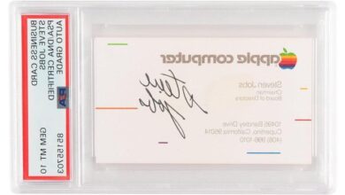 Steve jobs signed business card sold at auction for over dollar180k