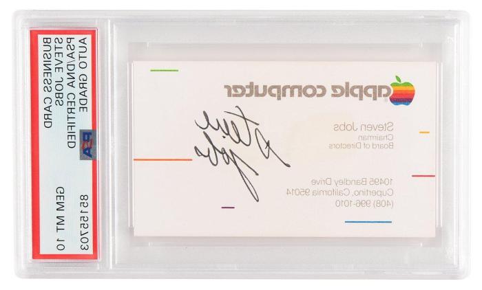 Steve jobs signed business card sold at auction for over dollar180k