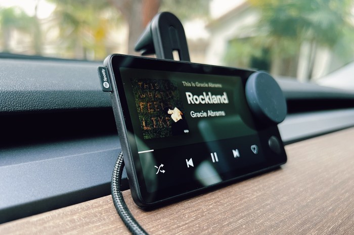 Spotifys car thing was a cool in car streaming display for your songs and soon itll be absolutely useless as the music stops for good