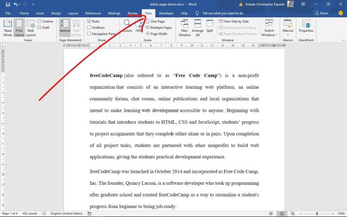 Delete page microsoft word document
