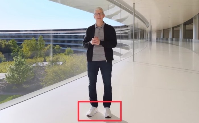 Tim cook was wearing made on ipad nike shoes for the let loose event