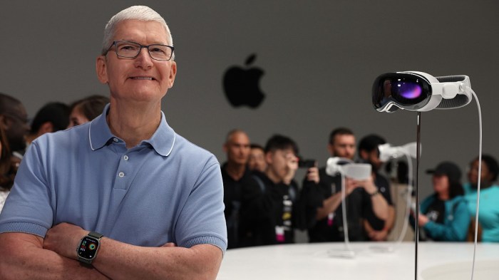 Apple ceo pictured wearing vision pro for the first time tim cook dons spatial computer in vanity fair interview