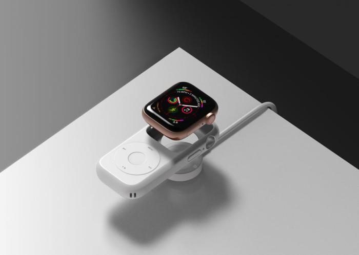 This new accessory can turn your apple watch into a throwback ipod complete with a click wheel
