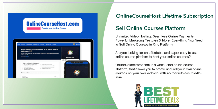 Onlinecoursehost pro plan lifetime subscription