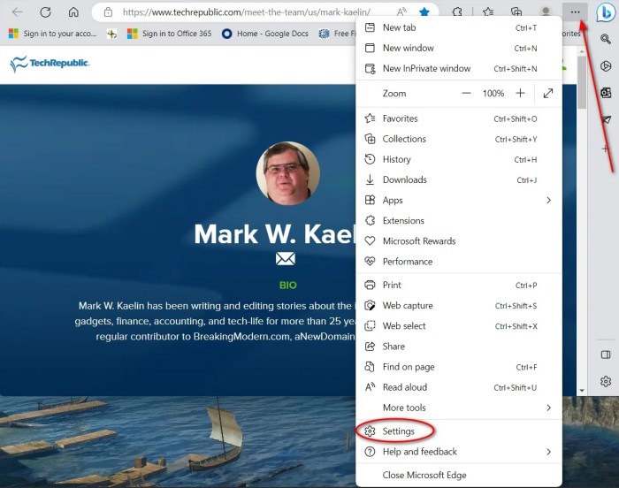 Microsoft edge personal information